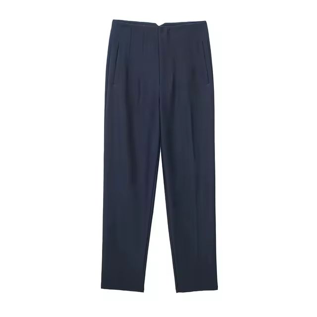 TRAF Women Fashion With Pockets Casual Basic Solid Pants Vintage High Waist