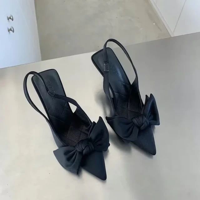 Women Shoes Summer New Butterfly Knot Women Slingbacks Heels Shoe