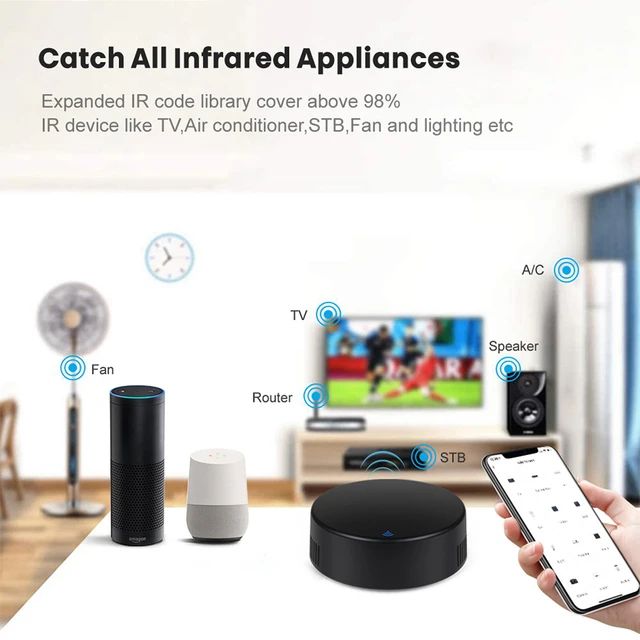Tuya Wifi IR Universal Remote Control Smart Home For TV DVD AUD AC Air Conditioner