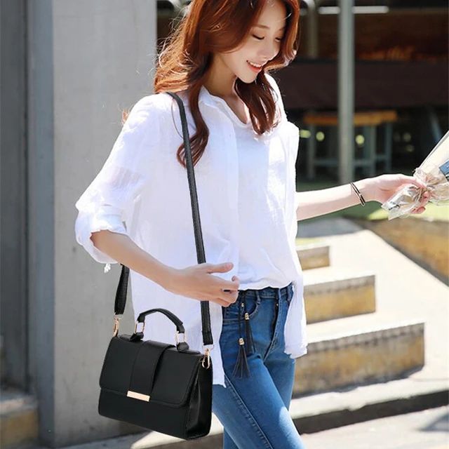 Hot Sale Flap Sling Shoulder Bags for Women Solid Color Crossbody Messenger