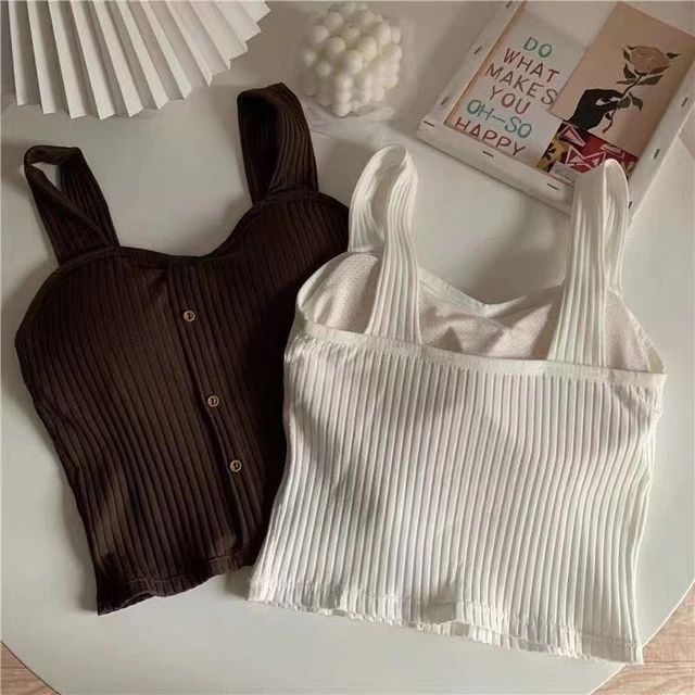 Cute Sleeveless Cropped Tank Top Women's Crop Top Summer Korean