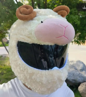 Fluffy Cartoon Moto Full-Face Protective Helmet Cover
