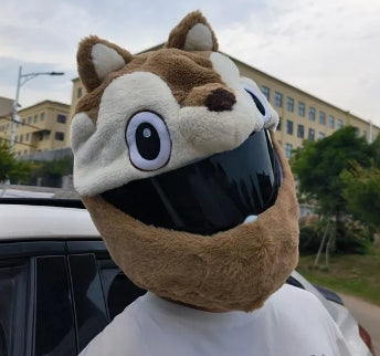 Fluffy Cartoon Moto Full-Face Protective Helmet Cover