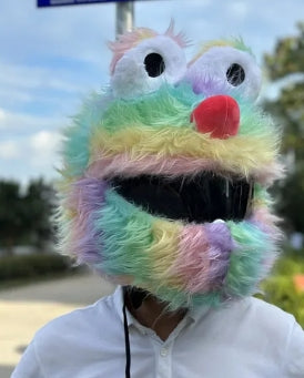 Fluffy Cartoon Moto Full-Face Protective Helmet Cover