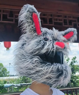 Fluffy Cartoon Moto Full-Face Protective Helmet Cover