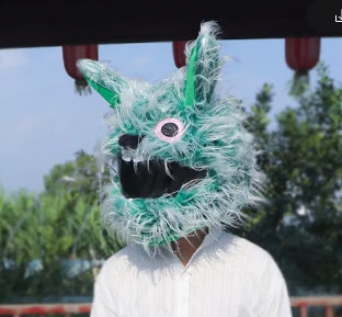 Fluffy Cartoon Moto Full-Face Protective Helmet Cover