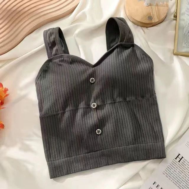 Cute Sleeveless Cropped Tank Top Women's Crop Top Summer Korean