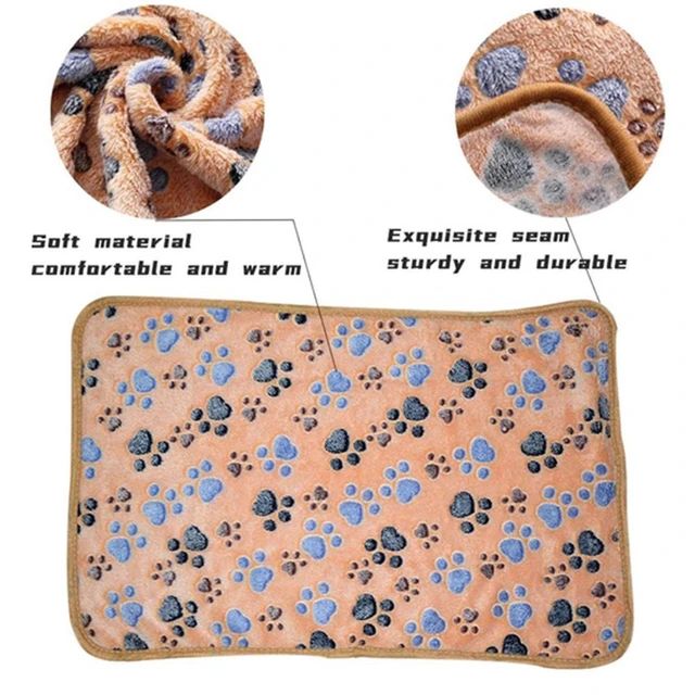 Soft Fluffy High Quality Pet Blanket Cute Cartoon Pattern Pet Mat Warm and Comfortable