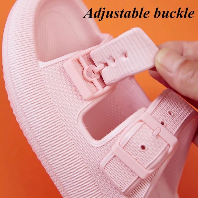 Thick Platform Cloud Slippers Women Fashion Buckle Soft Sole Pillow Slides