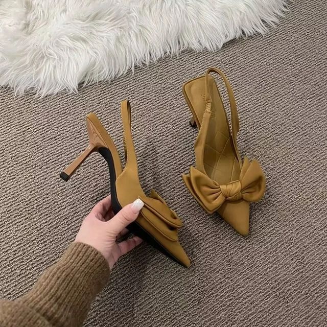 Women Shoes Summer New Butterfly Knot Women Slingbacks Heels Shoe