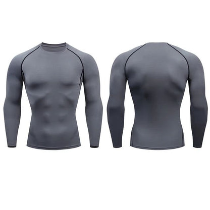 Men Compression Running T-shirt Fitness Tight Long Sleeve Sport Shirts Training