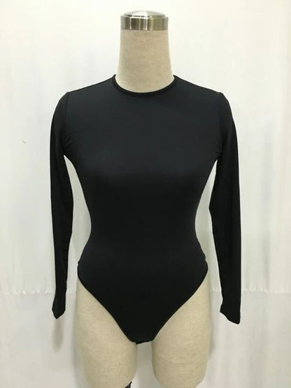 13 Colors Long Sleeve O Neck Casual Bodysuit Women Body Tops