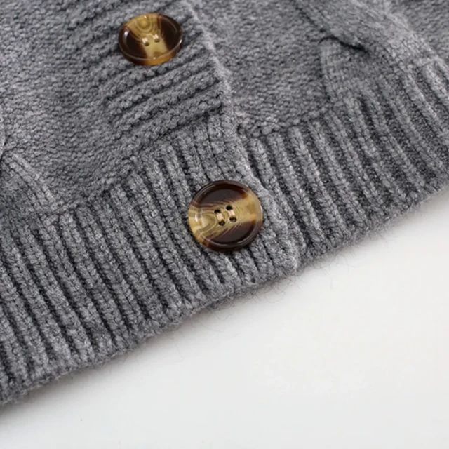 V Neck Cropped Cardigan Women Long Sleeve Twist Knitted Sweater Coats Autumn