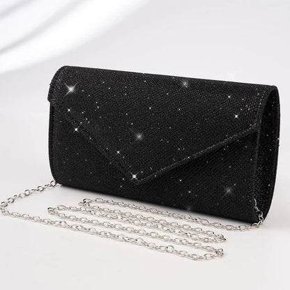 Chain Shoulder Glitter Envelope Evening Bag