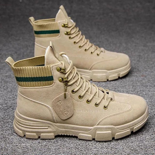 New Men Boots Leather Waterproof Lace Up Boots Men Winter Ankle Lightweight Shoes for Men