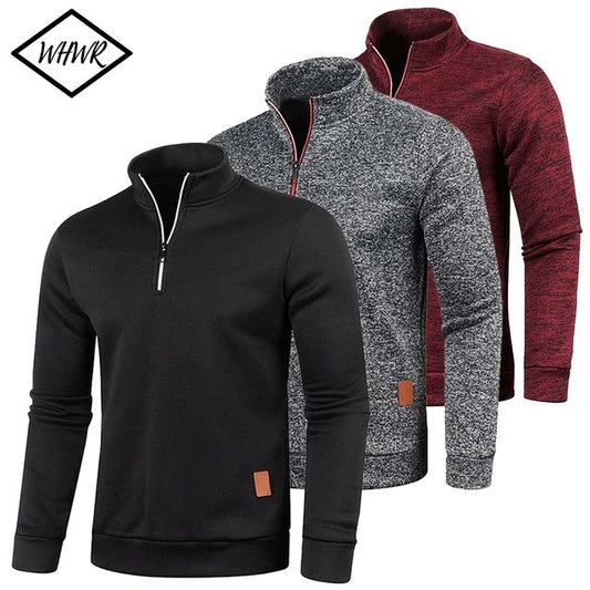Men Sweatshirts Spring Thicker Pullover Half Zipper Pullover for Male Hoody