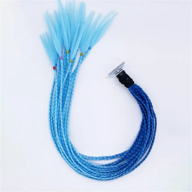 Helmet Braid Pigtails Ponytail Women Motorcycle Helmet Decoration Braid Ponytail, Pigtails Braids