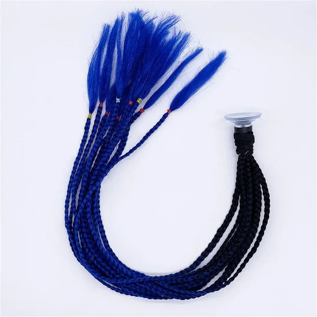 Helmet Braid Pigtails Ponytail Women Motorcycle Helmet Decoration Braid Ponytail, Pigtails Braids