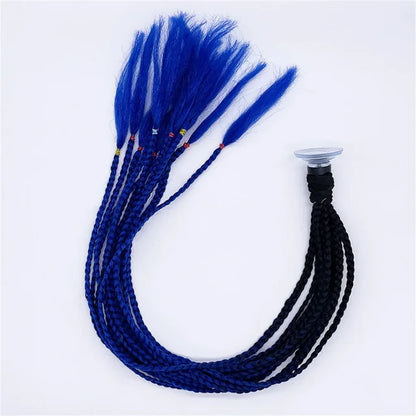Helmet Braid Pigtails Ponytail Women Motorcycle Helmet Decoration Braid Ponytail, Pigtails Braids