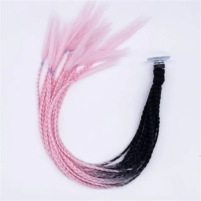 Helmet Braid Pigtails Ponytail Women Motorcycle Helmet Decoration Braid Ponytail, Pigtails Braids