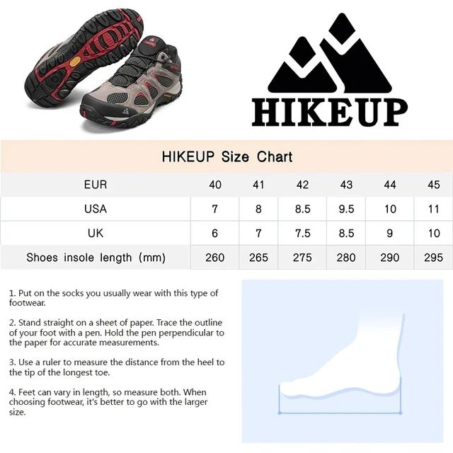 HIKEUP Men Shoes Breathable Splashproof Outdoor Hiking Shoes Mountain