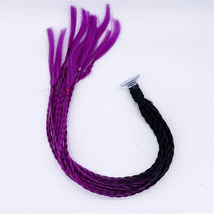 Helmet Braid Pigtails Ponytail Women Motorcycle Helmet Decoration Braid Ponytail, Pigtails Braids