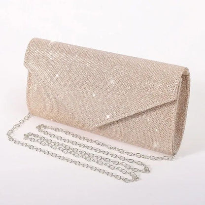 Chain Shoulder Glitter Envelope Evening Bag