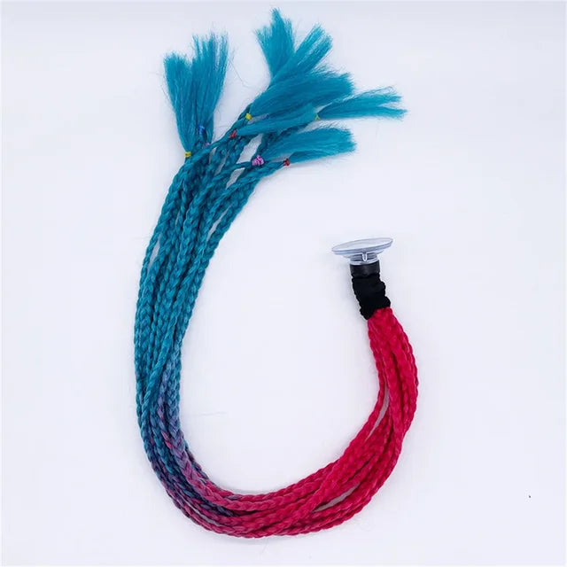 Helmet Braid Pigtails Ponytail Women Motorcycle Helmet Decoration Braid Ponytail, Pigtails Braids