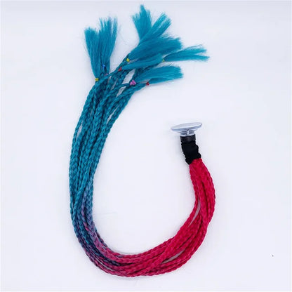 Helmet Braid Pigtails Ponytail Women Motorcycle Helmet Decoration Braid Ponytail, Pigtails Braids
