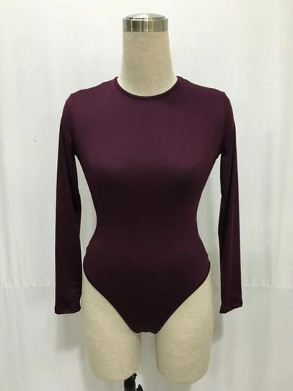 13 Colors Long Sleeve O Neck Casual Bodysuit Women Body Tops
