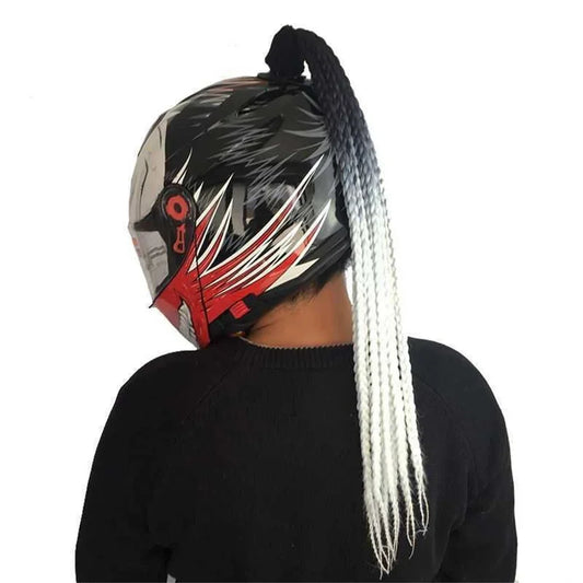 Helmet Braid Pigtails Ponytail Women Motorcycle Helmet Decoration Braid Ponytail, Pigtails Braids