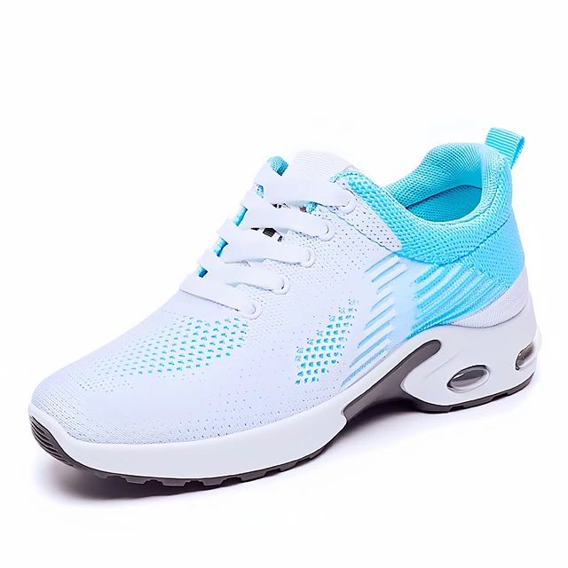 Breathable Lace-up Running Shoes for Women, Air Cushion Athletic Sneakers