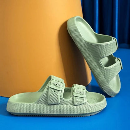 Thick Platform Cloud Slippers Women Fashion Buckle Soft Sole Pillow Slides