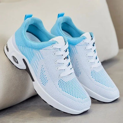 Breathable Lace-up Running Shoes for Women, Air Cushion Athletic Sneakers