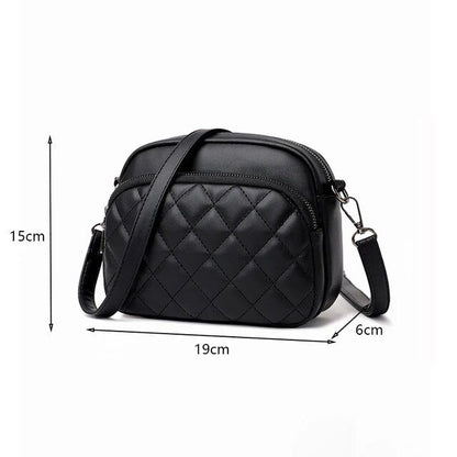 Diamond Lattice Women's Shoulder Bag Leather Female Crossbody Bags