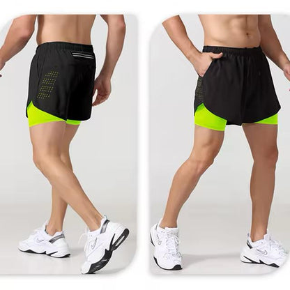 Sport Shorts Men Sportswear Double-deck Training Short Pant Summer
