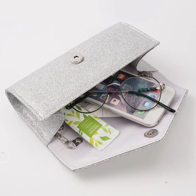 Chain Shoulder Glitter Envelope Evening Bag