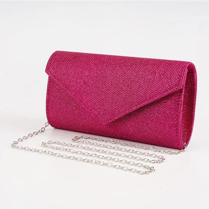 Chain Shoulder Glitter Envelope Evening Bag