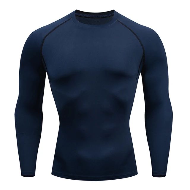 Men Compression Running T-shirt Fitness Tight Long Sleeve Sport Shirts Training