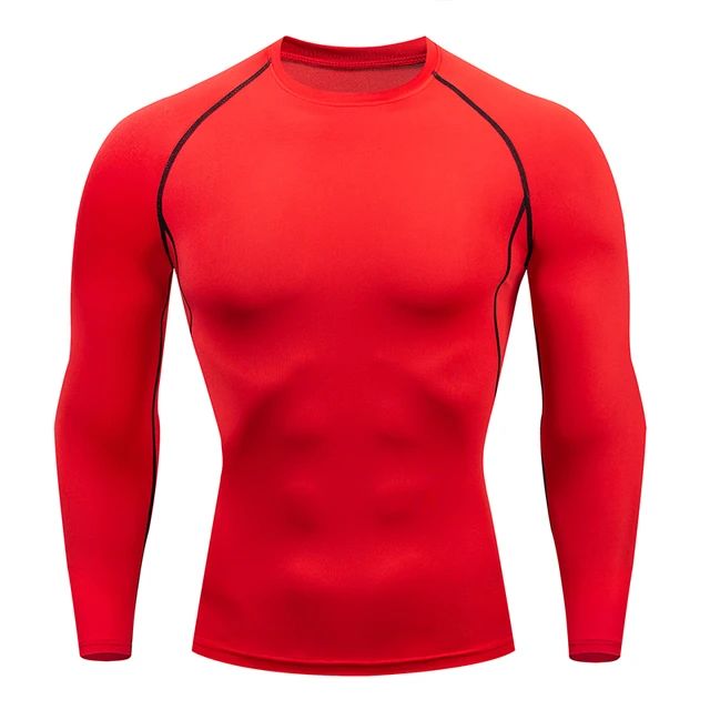 Men Compression Running T-shirt Fitness Tight Long Sleeve Sport Shirts Training