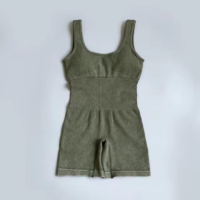 Women's Yoga Jumpsuits Ribbed One Piece Padded Tank Tops Rompers Sleeveless