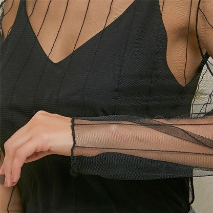 Transparent Shirt Women Sexy Harajuku Mesh Tops Net