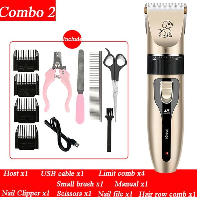 Dog Hair Clipper Pet Hair Trimmer Set Puppy Grooming Electric Shaver