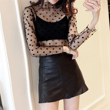 Transparent Shirt Women Sexy Harajuku Mesh Tops Net