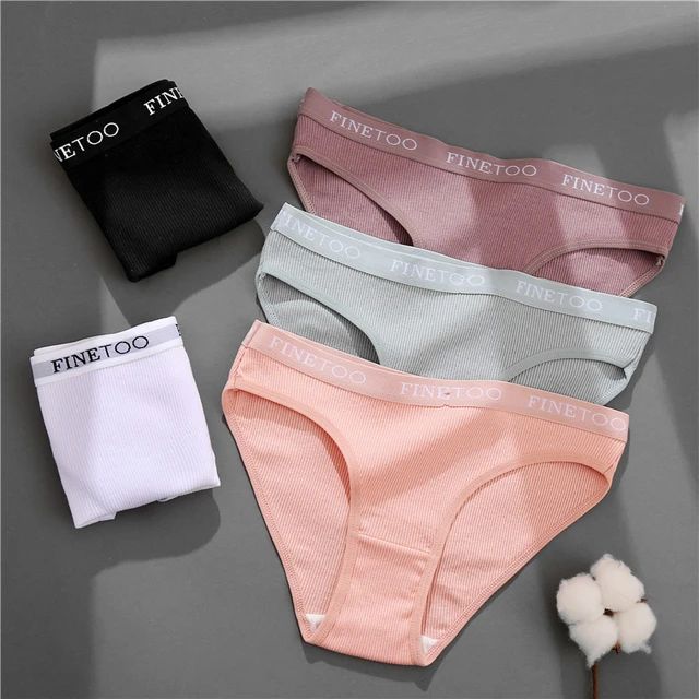 FINETOO 3PCS/Set Women's Underwear Cotton Panty Sexy Panties Female