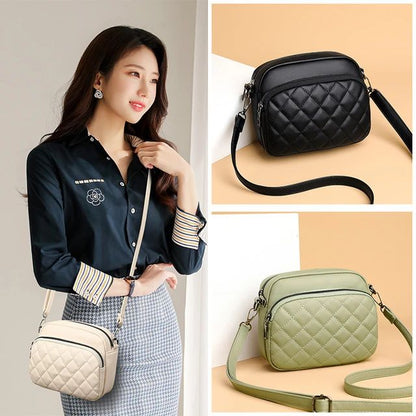 Diamond Lattice Women's Shoulder Bag Leather Female Crossbody Bags