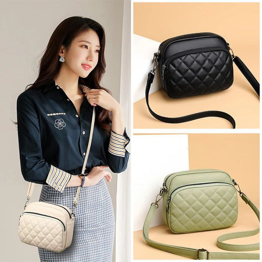 Diamond Lattice Women's Shoulder Bag Leather Female Crossbody Bags