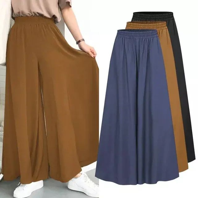 Spring And Summer Women's Wide Leg Pants Ice Silk Fold Retro