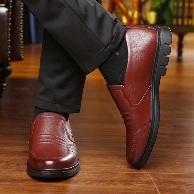 Man Sport Shoe Loafers Men Non-slip Leather Slip-on Black Driving Shoes