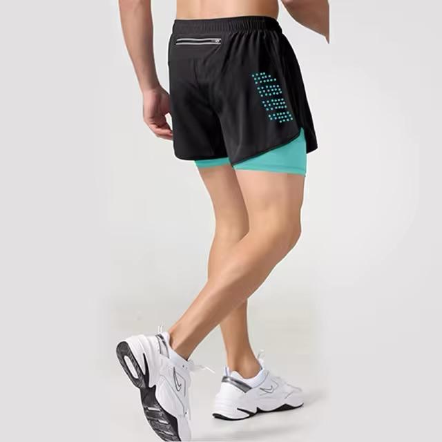 Sport Shorts Men Sportswear Double-deck Training Short Pant Summer